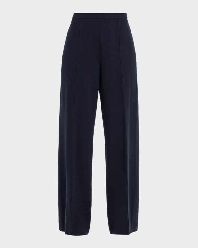 Cashmere Double-Knit Pull-On Pants